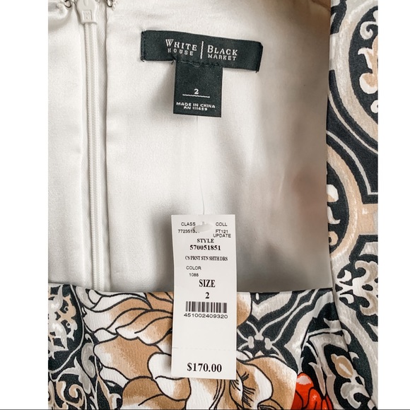 White House Black Market Floral Sheath Dress NWT - Picture 6 of 6